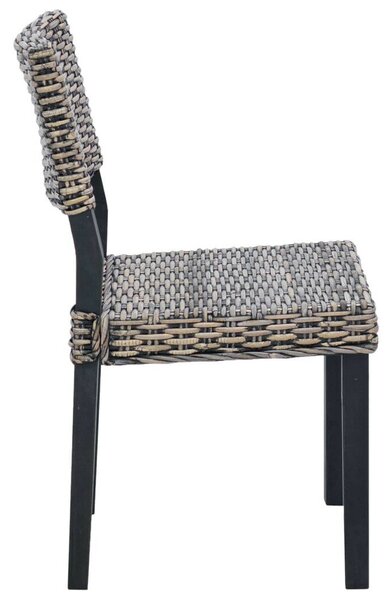 VidaXL Étkezőszék 2 pcs Fekete Mosás 46 x 55 x 84 cm Kubu rattán
