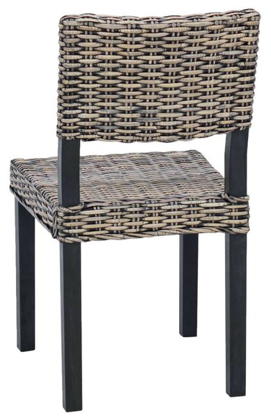 VidaXL Étkezőszék 2 pcs Fekete Mosás 46 x 55 x 84 cm Kubu rattán