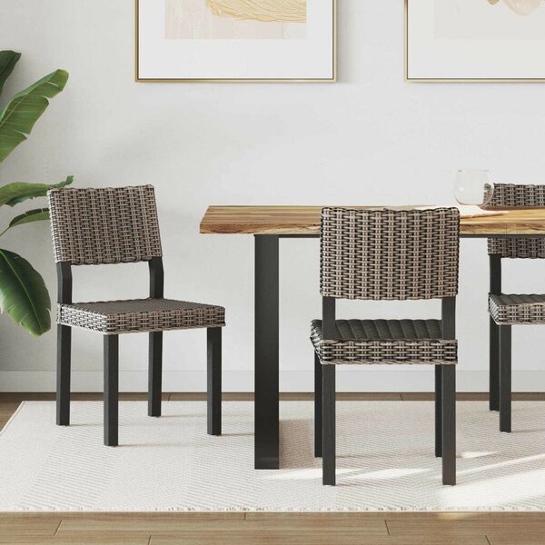VidaXL Étkezőszék 2 pcs Fekete Mosás 46 x 55 x 84 cm Kubu rattán