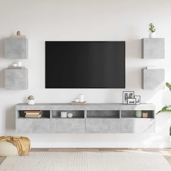VidaXL 4 db betonszürke falra szerelhető TV-szekrény 30,5 x 30 x 30 cm