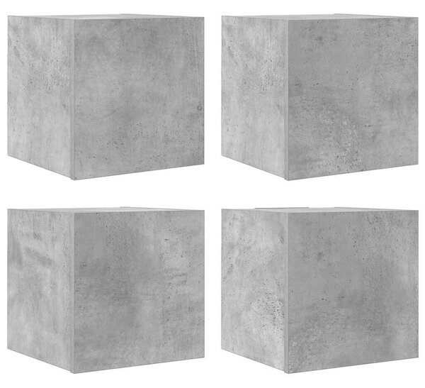 VidaXL 4 db betonszürke falra szerelhető TV-szekrény 30,5 x 30 x 30 cm