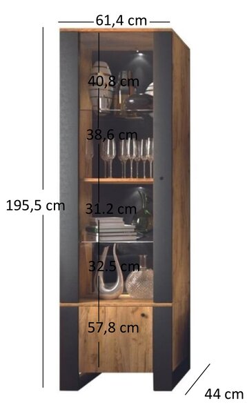 Vitrin Wayne (arany craft tölgy). Akció -24%