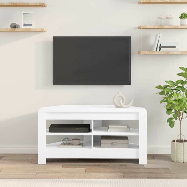 VidaXL SarokTVSzekrény Fehér 102 x 40,5 x 45 cm Faanyag