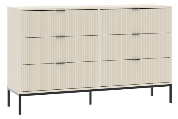 Komód Feldoru 103, Közepes sűrűségű farostlemez, Laminált forgácslap, 92x150x40cm, Kasmír