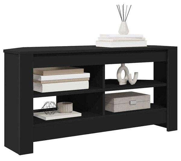VidaXL SarokTVSzekrény Fekete 102 x 40,5 x 45 cm Faanyag