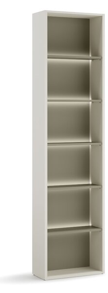 Könyvespolc Evareve 104, Nyitott, Laminált forgácslap, 216x55x25cm, Világosbarna, Zöld