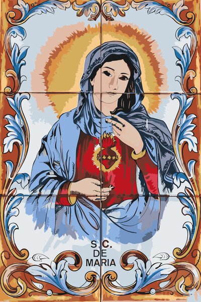 Gario Festés számok szerint Madonna Méret: 40 x 60 cm, Keretezés: Keret nélkül (csak a vászon)