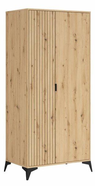 Gardróbszekrény Ludale 107, Laminált forgácslap, 197x90x55cm, Artisan tölgy