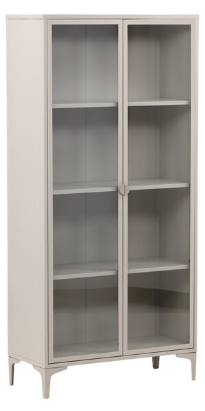 Könyvespolc Dallas 4917, Ajtókkal, Zárt, Üveg, Fém, 190x90x40cm, Bézs