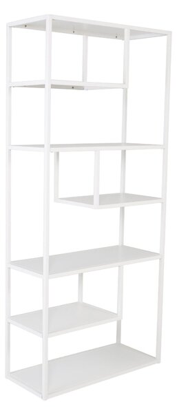 Könyvespolc Dallas 5345, Nyitott, Fém, 190x85x35cm, Fehér