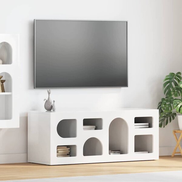 VidaXL TV szekrény Magas Fényű Fehér 100 x 35 x 40 cm Faanyag