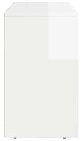 VidaXL Széf Magas Fényű Fehér 100 x 35 x 59 cm Faanyag