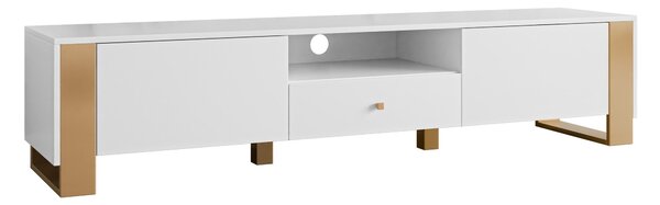 TV-állvány Comfivo Vestora, Laminált forgácslap, 40x180x40cm, Aranysárga, Fehér