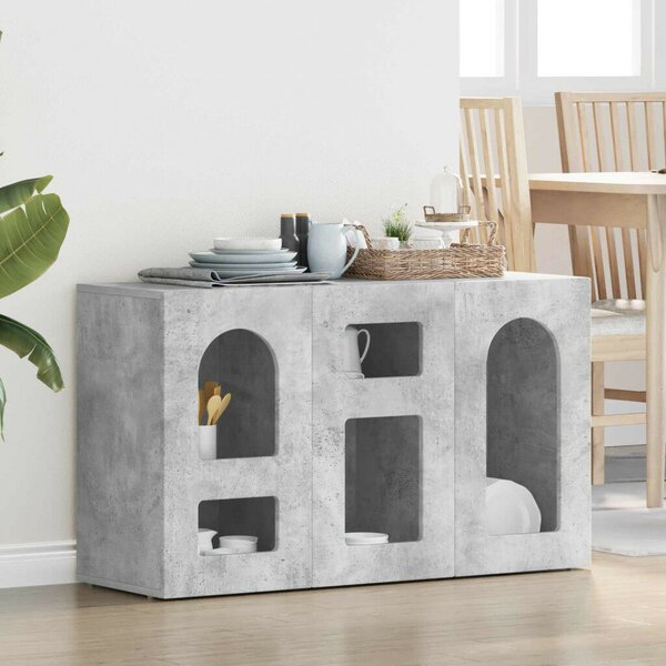 VidaXL Széf Beton Szürke 100 x 35 x 59 cm Faanyag