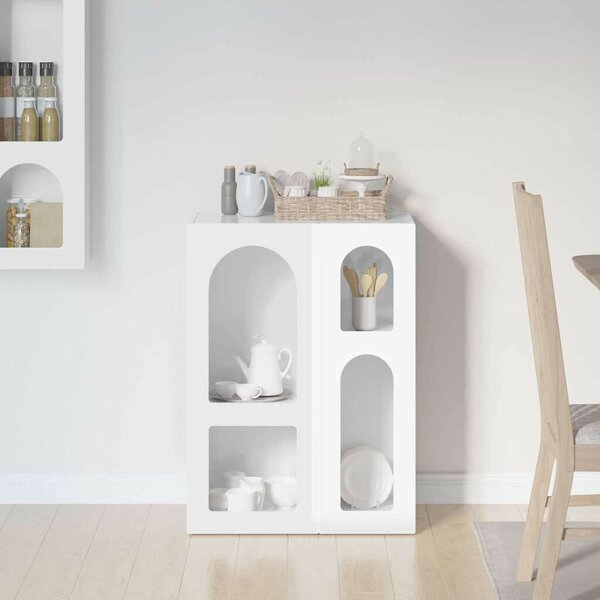 VidaXL Széf Magas Fényű Fehér 59 x 35 x 80.5 cm Faanyag
