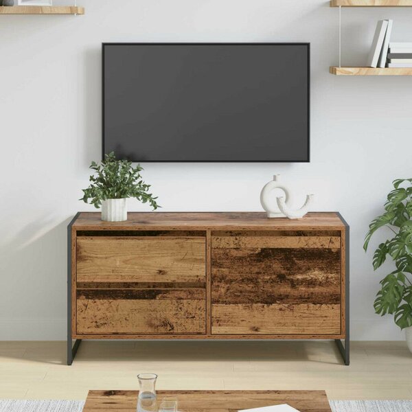 VidaXL TV szekrény fiókkal Öreg fa 100 x 36 x 49.5 cm Faanyag