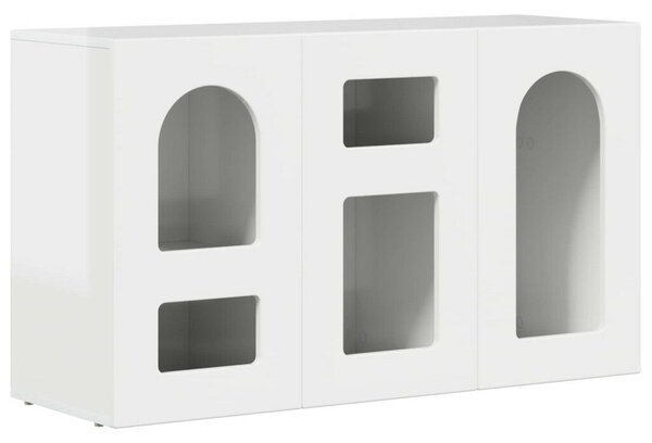 VidaXL Széf Magas Fényű Fehér 100 x 35 x 59 cm Faanyag