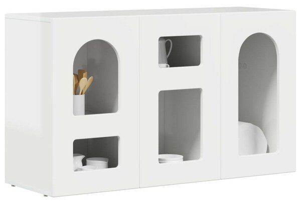 VidaXL Széf Magas Fényű Fehér 100 x 35 x 59 cm Faanyag