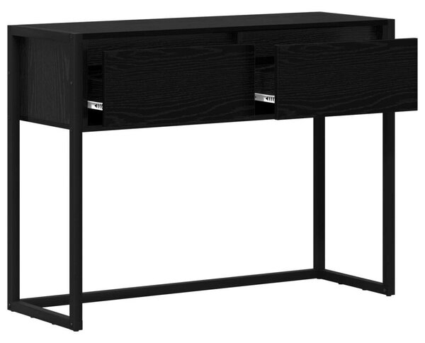 VidaXL Végasztal fiókkal Fekete tölgy 100 x 36 x 75 cm Faanyag
