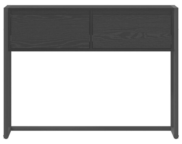 VidaXL Végasztal fiókkal Fekete tölgy 100 x 36 x 75 cm Faanyag