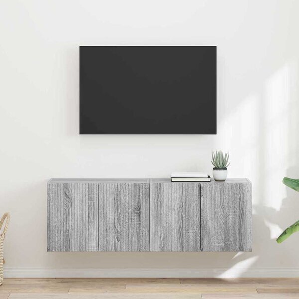 VidaXL TV Fali Szekrény 2 pcs Szürke Sonoma 59,5 x 31 x 40 cm Faanyag