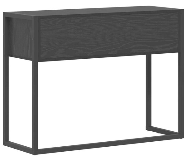 VidaXL Végasztal fiókkal Fekete tölgy 100 x 36 x 75 cm Faanyag