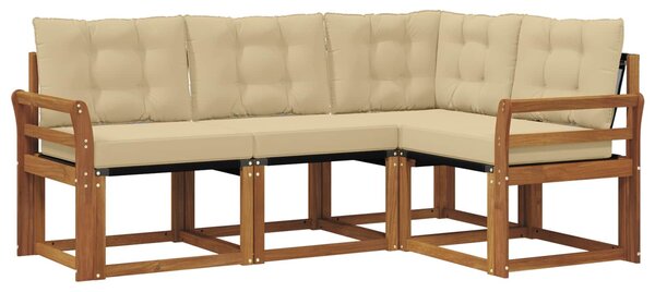 VidaXL Kültéri kanapé szett párnával 4 pcs Természetes és bézs