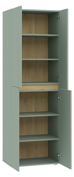 Könyvespolc Mavdori 104, Ajtókkal, Zárt, Laminált forgácslap, 184x60x42cm, Zöld