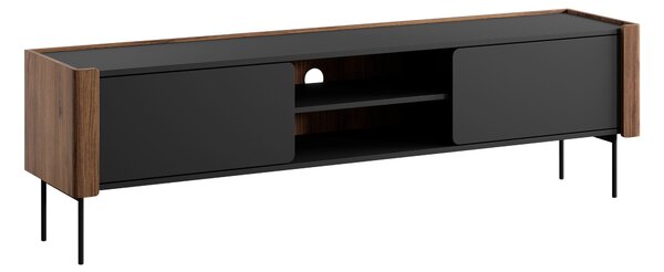 TV-állvány Arcas, Laminált forgácslap, 53x180x40cm, Dió, Fekete