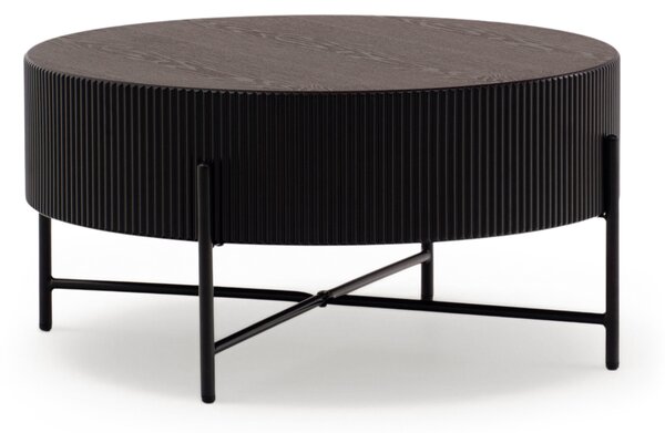 Corbi dohányzóasztal 80 cm nappaliba - sötét dió / matt fekete