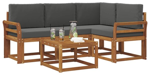 VidaXL Kültéri kanapé szett párnával 5 pcs Természetes és antracit
