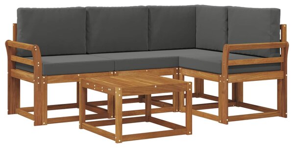 VidaXL Kültéri kanapé szett párnával 5 pcs Természetes és antracit