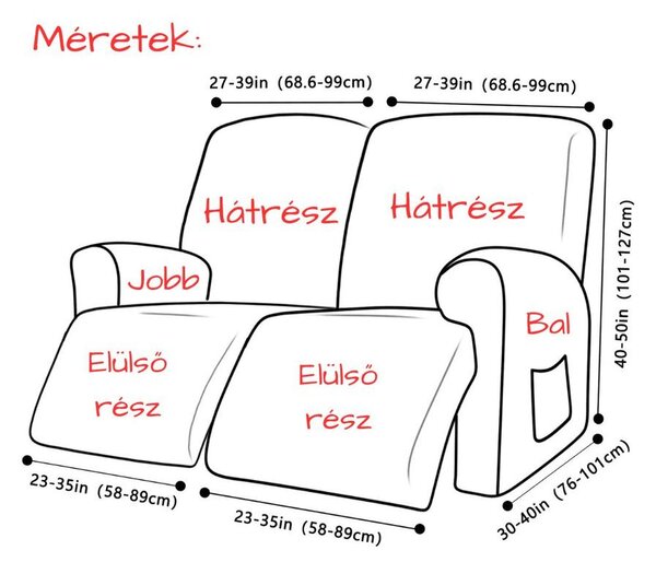 RelaxFotel-Huzat (bársonyos, 2 üléses, fehér)