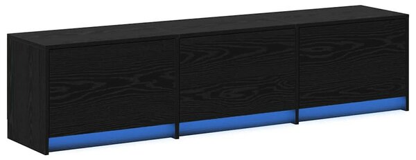 VidaXL TV szekrény LED világítással Fekete tölgy 162 x 34 x 40 cm