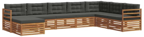 VidaXL Kültéri kanapé szett párnával 8 pcs Természetes és antracit