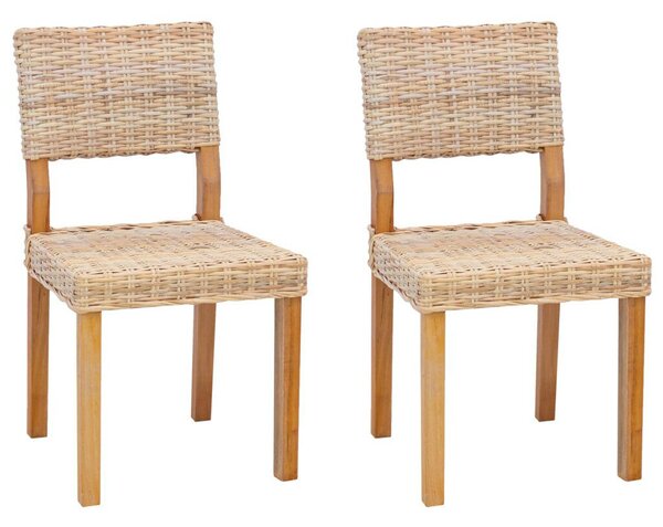 VidaXL Étkezőszék 2 pcs Természetes 46 x 55 x 84 cm Kubu rattán