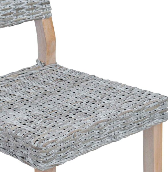 VidaXL Étkezőszék 2 pcs Fehér Mosás 46 x 55 x 84 cm Kubu rattán