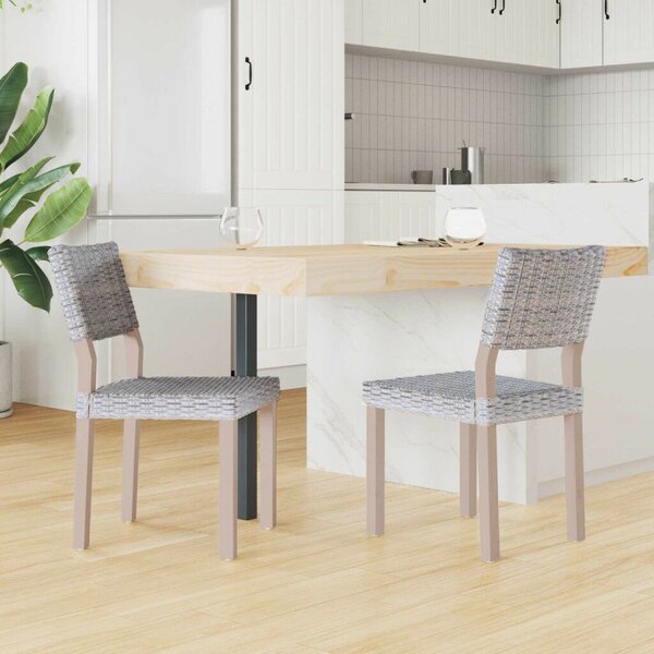 VidaXL Étkezőszék 2 pcs Fehér Mosás 46 x 55 x 84 cm Kubu rattán