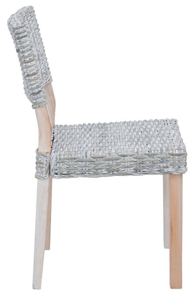 VidaXL Étkezőszék 2 pcs Fehér Mosás 46 x 55 x 84 cm Kubu rattán