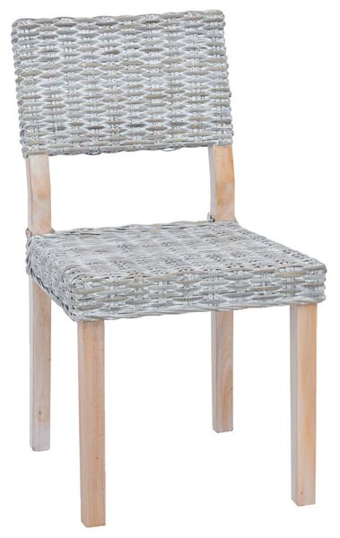 VidaXL Étkezőszék 2 pcs Fehér Mosás 46 x 55 x 84 cm Kubu rattán
