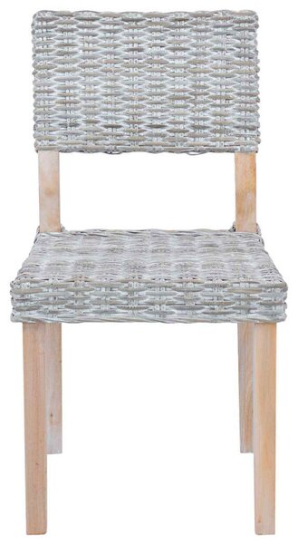 VidaXL Étkezőszék 2 pcs Fehér Mosás 46 x 55 x 84 cm Kubu rattán