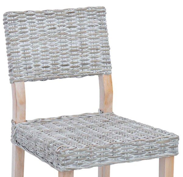 VidaXL Étkezőszék 2 pcs Fehér Mosás 46 x 55 x 84 cm Kubu rattán