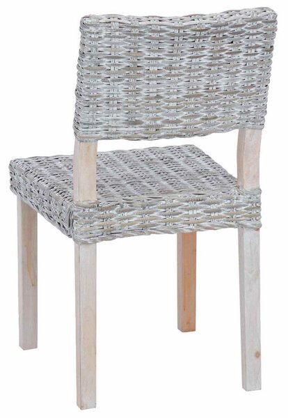 VidaXL Étkezőszék 2 pcs Fehér Mosás 46 x 55 x 84 cm Kubu rattán