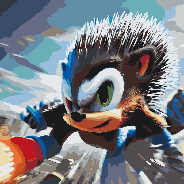 Gario Festés számok szerint Sonic the Hedgehog Méret: 50 x 50 cm, Keretezés: Keret nélkül (csak a vászon)