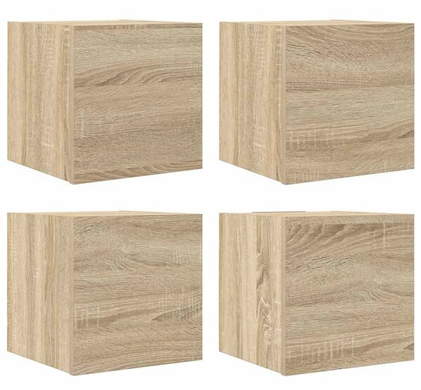 4 db sonoma tölgy falra szerelhető TV-szekrény 30,5x30x30 cm