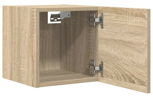4 db sonoma tölgy falra szerelhető TV-szekrény 30,5x30x30 cm