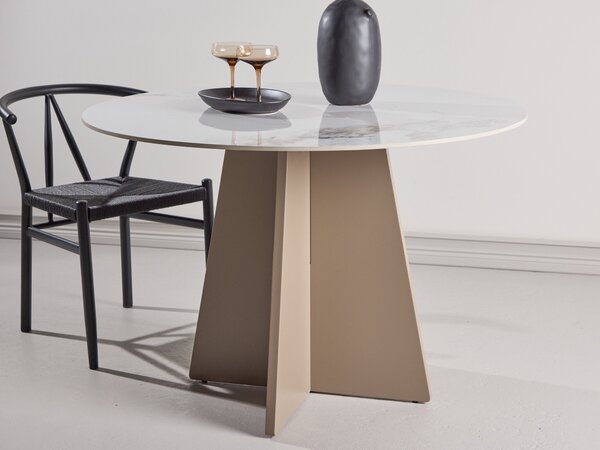 Asztal Dallas 4451, 75cm, Bézs, Fehér márvány