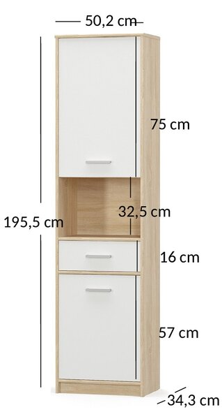 Regál Terrell (sonoma tölgy + fehér). Akció -24%