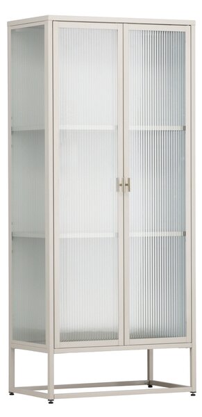 Könyvespolc Dallas 4941, Ajtókkal, Zárt, Üveg, Fém, 160x70x40cm, Bézs