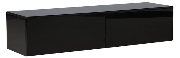 TV-állvány Dallas 4945, Közepes sűrűségű farostlemez, 35x160x45cm, Fényes fekete, Fekete